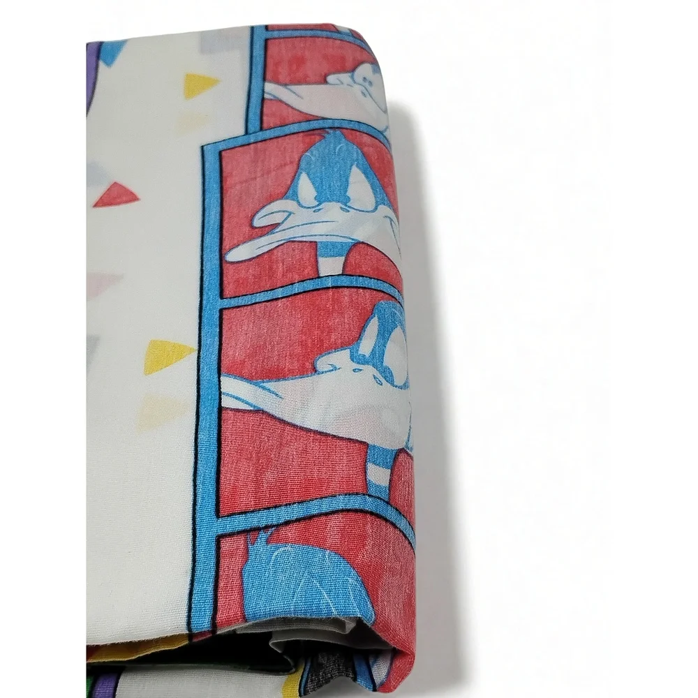 Vintage 90's Looney Tunes Full Bed Sheet Set Fitted Sheet Warner Bros